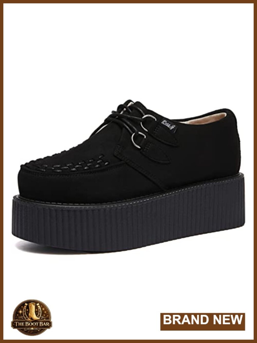 Handmade Suede Lace Up Platform Creeper Shoes Women's Punk Oxfords